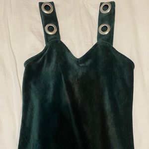 Dark Green Velvet mini dress